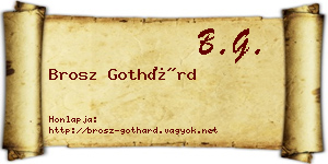 Brosz Gothárd névjegykártya